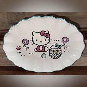 Super Cute 🥰 Hello Kitty Spring Easter Round Scalloped Oval Platter 14"L x 10”W